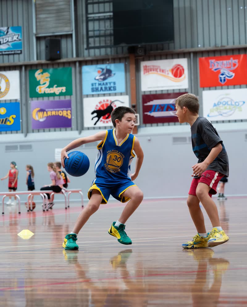 Player driving past a defender in a game